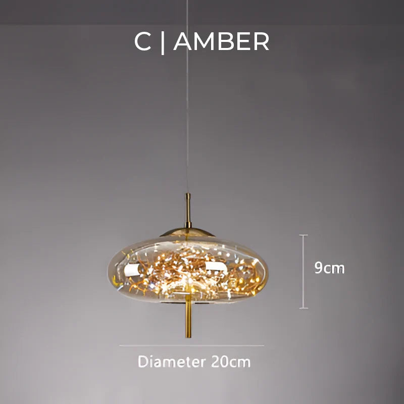 Moderno Sfavillante Lampadario in Vetro