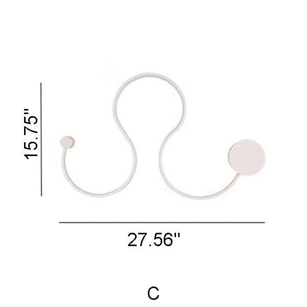 Lampada da Parete Curva LED Moderna in Alluminio a Forma di Serpente con 1 Luce