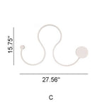 Lampada da Parete Curva LED Moderna in Alluminio a Forma di Serpente con 1 Luce