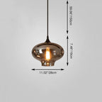 Sospensione LED in Vetro Grigio Fumo Moderno a 1 Luce
