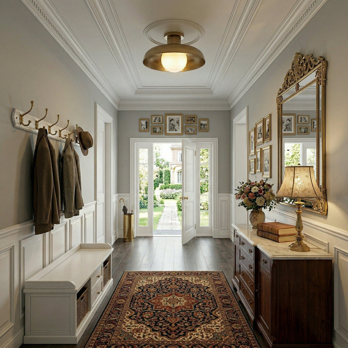 Lampada da soffitto semi flush Cadence in vetro