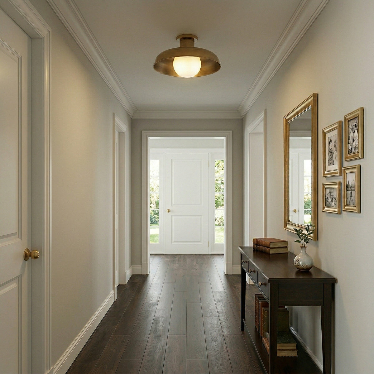 Lampada da soffitto semi flush Cadence in vetro