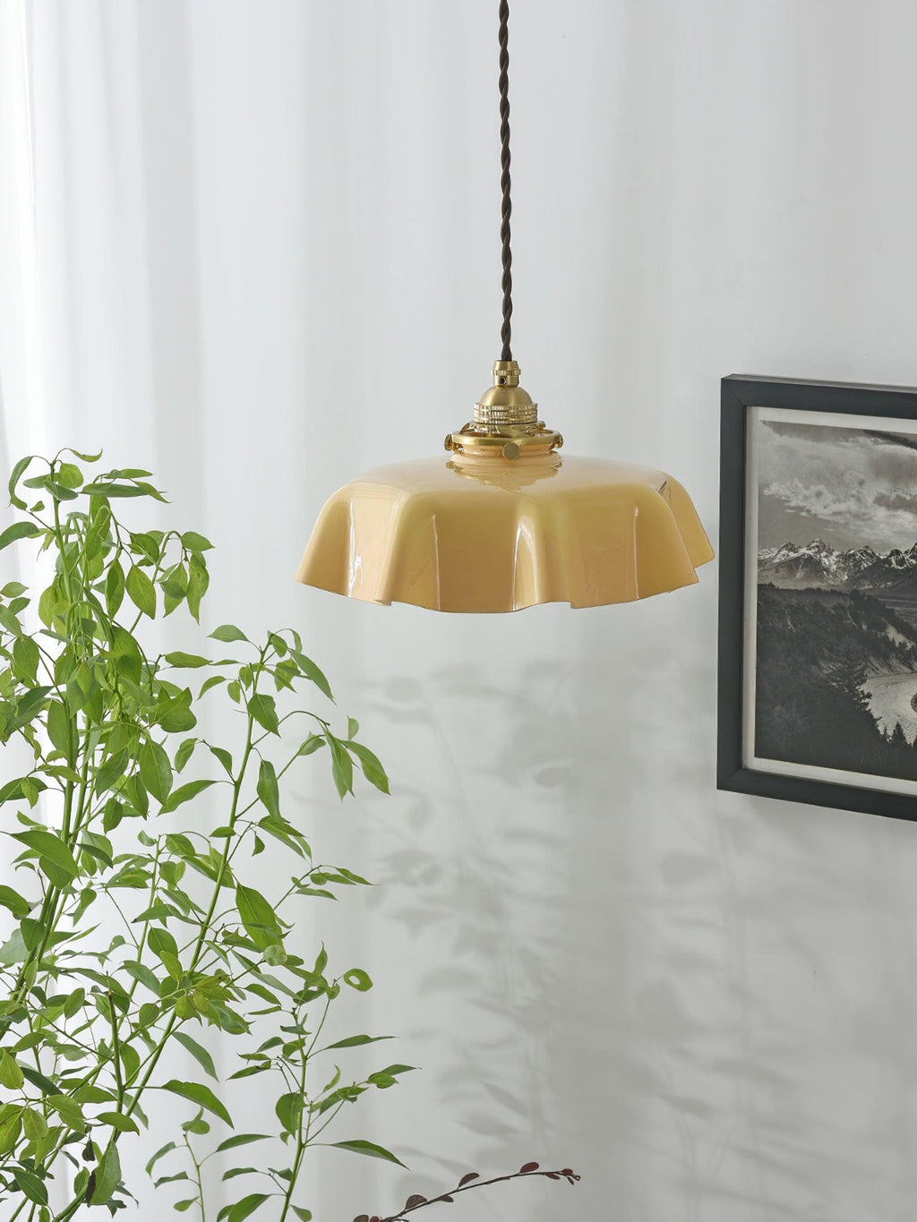 Lampada a Sospensione con Pendente a Fiore Francese