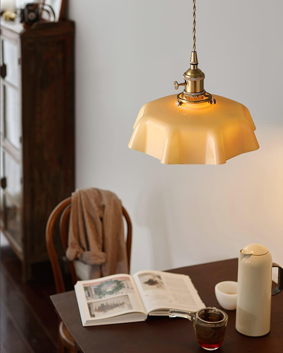 Lampada a Sospensione con Pendente a Fiore Francese