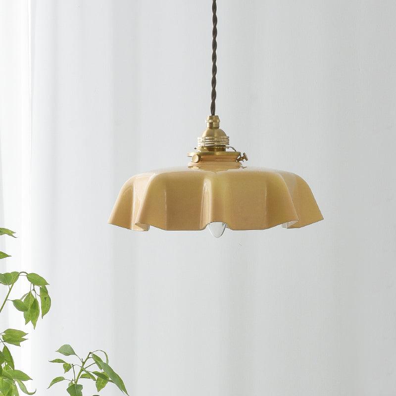 Lampada a Sospensione con Pendente a Fiore Francese