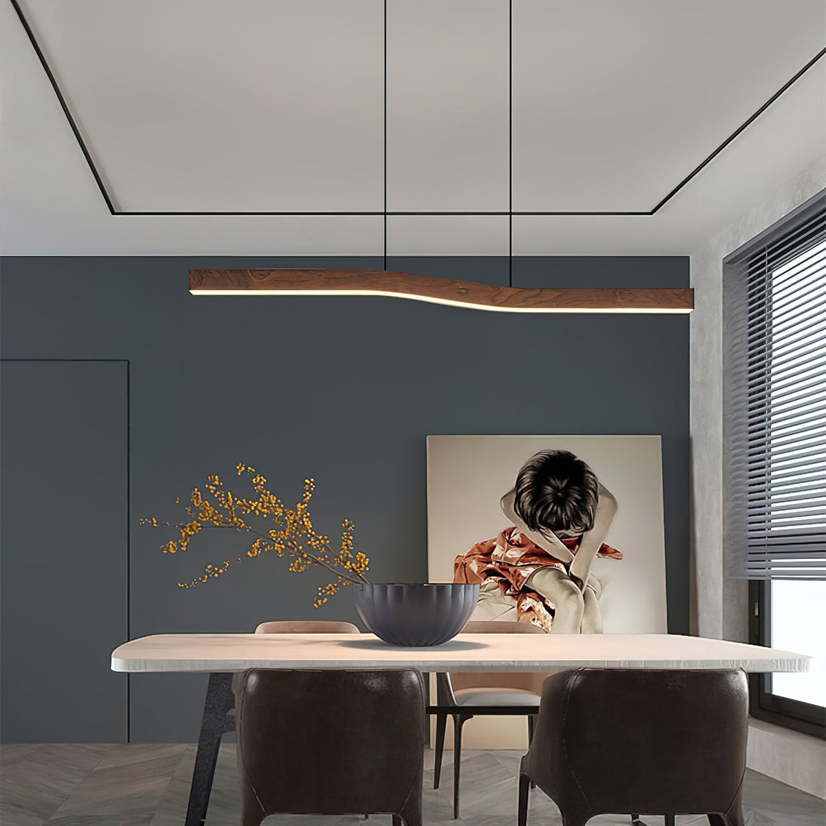 Lampada a sospensione lineare Camur