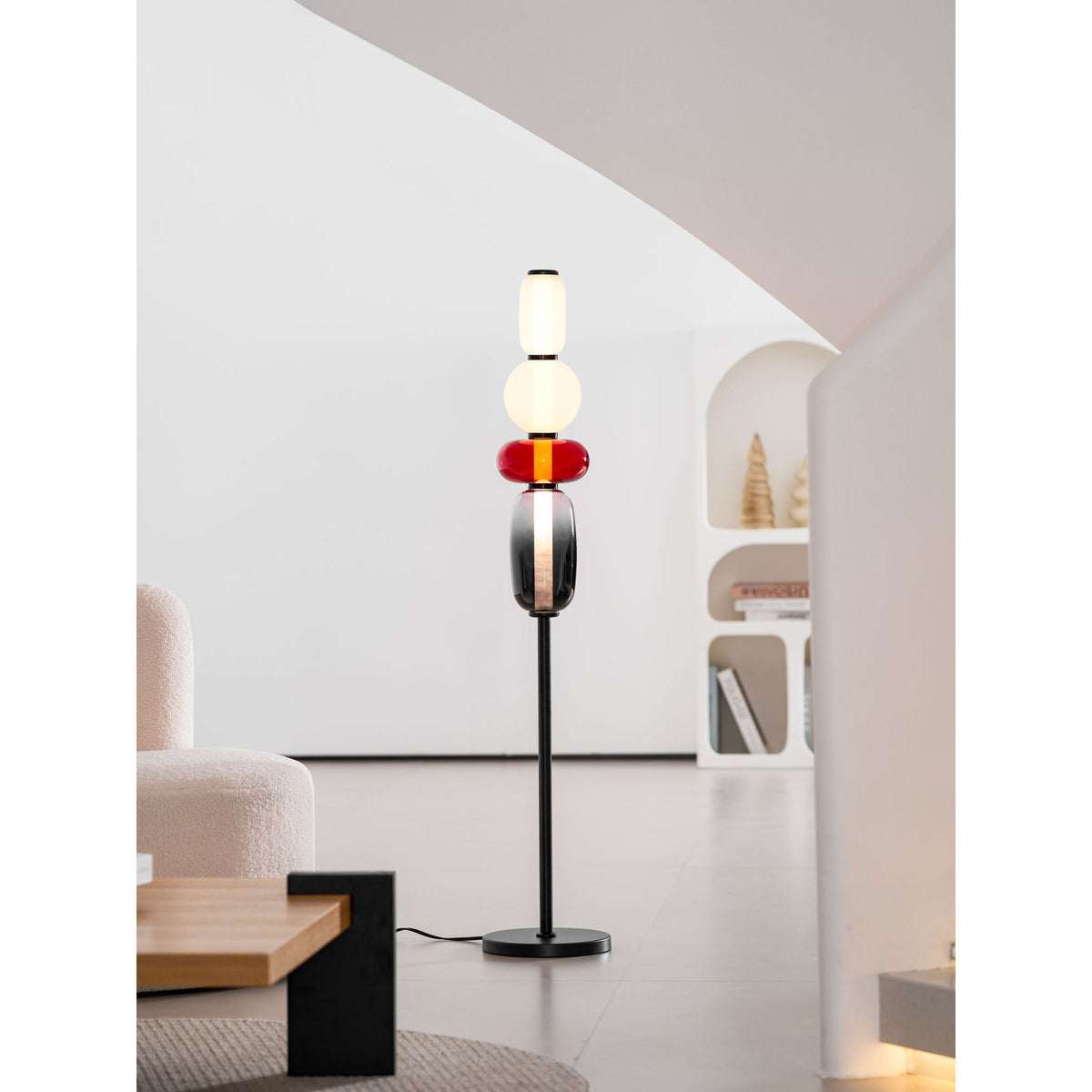 Lampada da Terra in Vetro a Pebble Sovrapposto