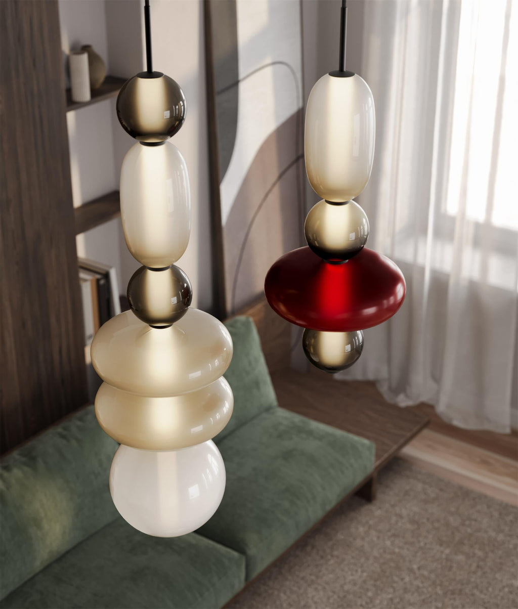 Lampadario in Vetro Colorato
