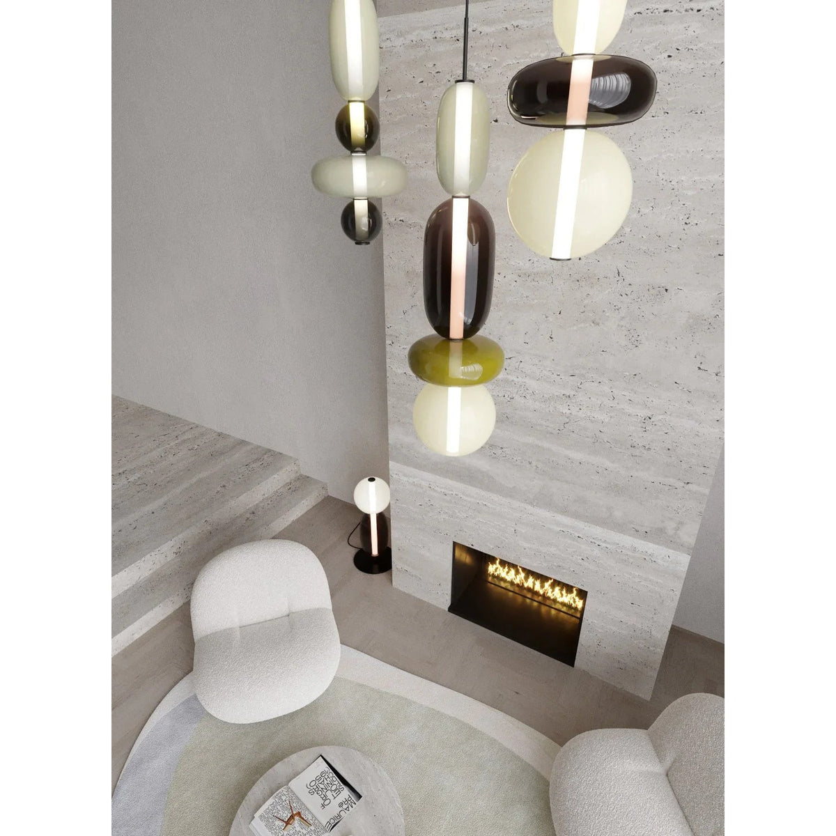 Lampadario in Vetro Colorato