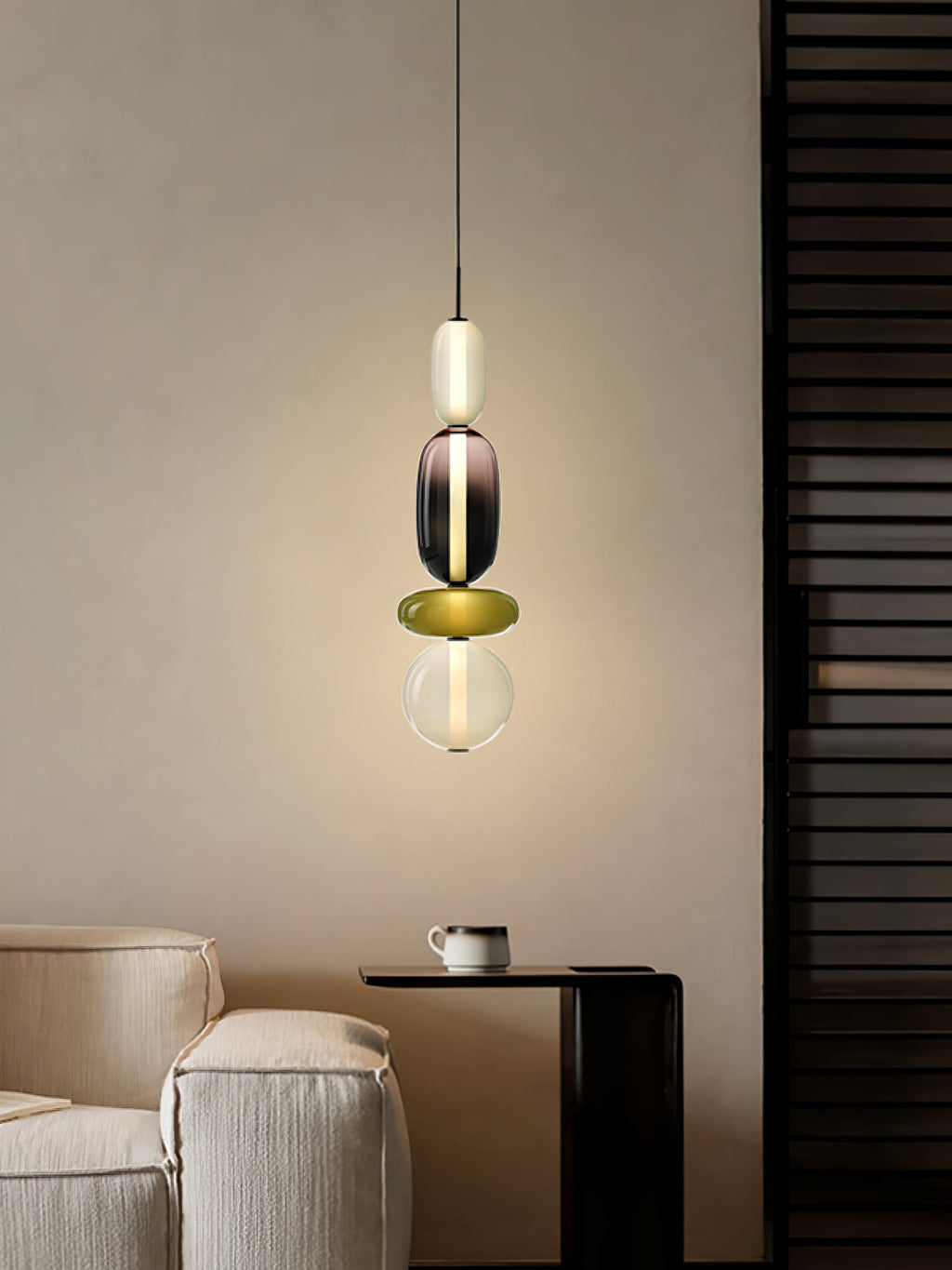Lampada a sospensione Combo in vetro candito