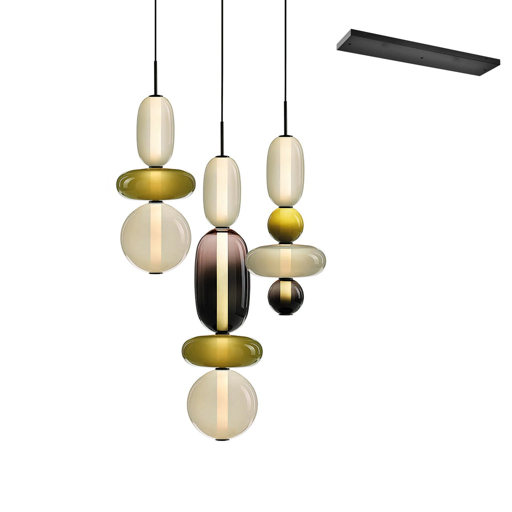 Lampada a sospensione Combo in vetro candito