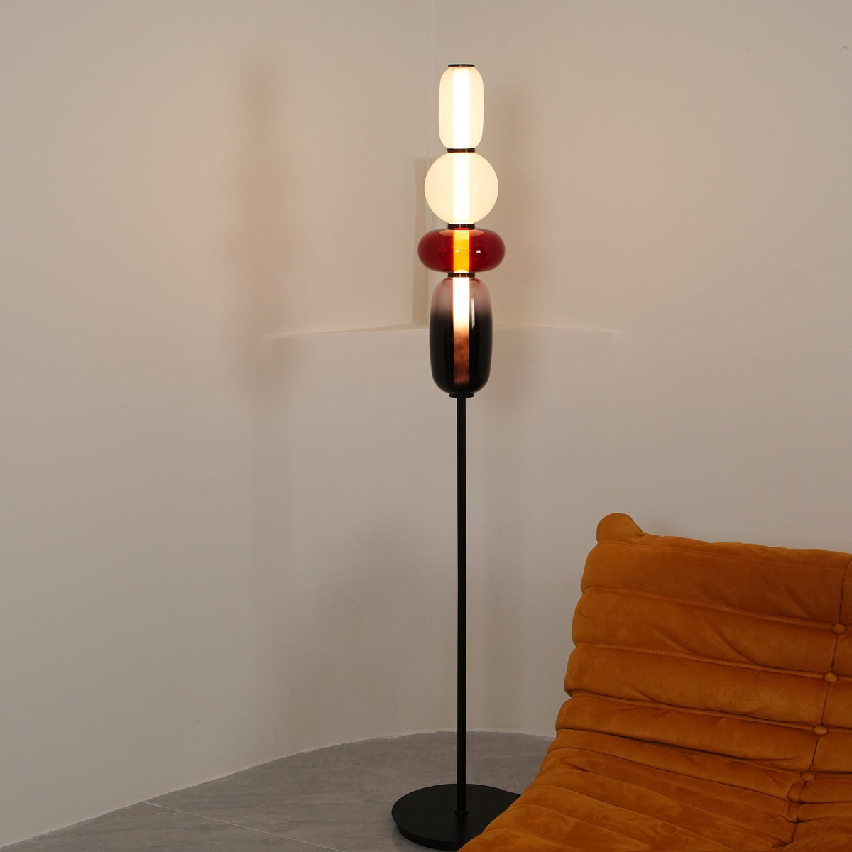 Lampada da Terra in Vetro a Pebble Sovrapposto