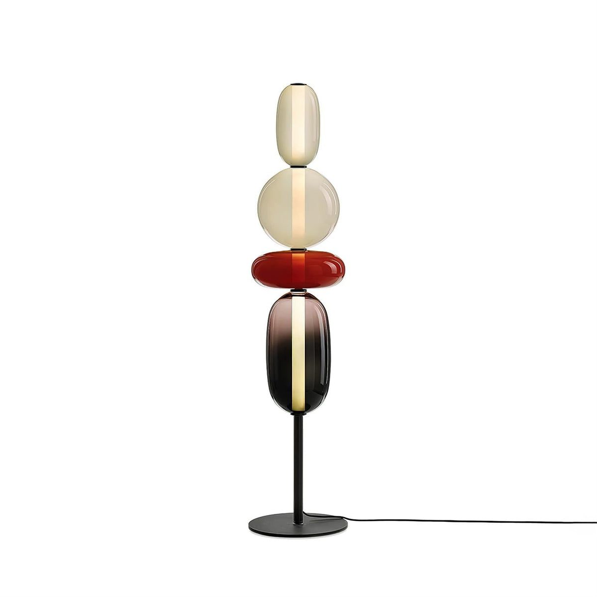 Lampada da Terra in Vetro a Pebble Sovrapposto