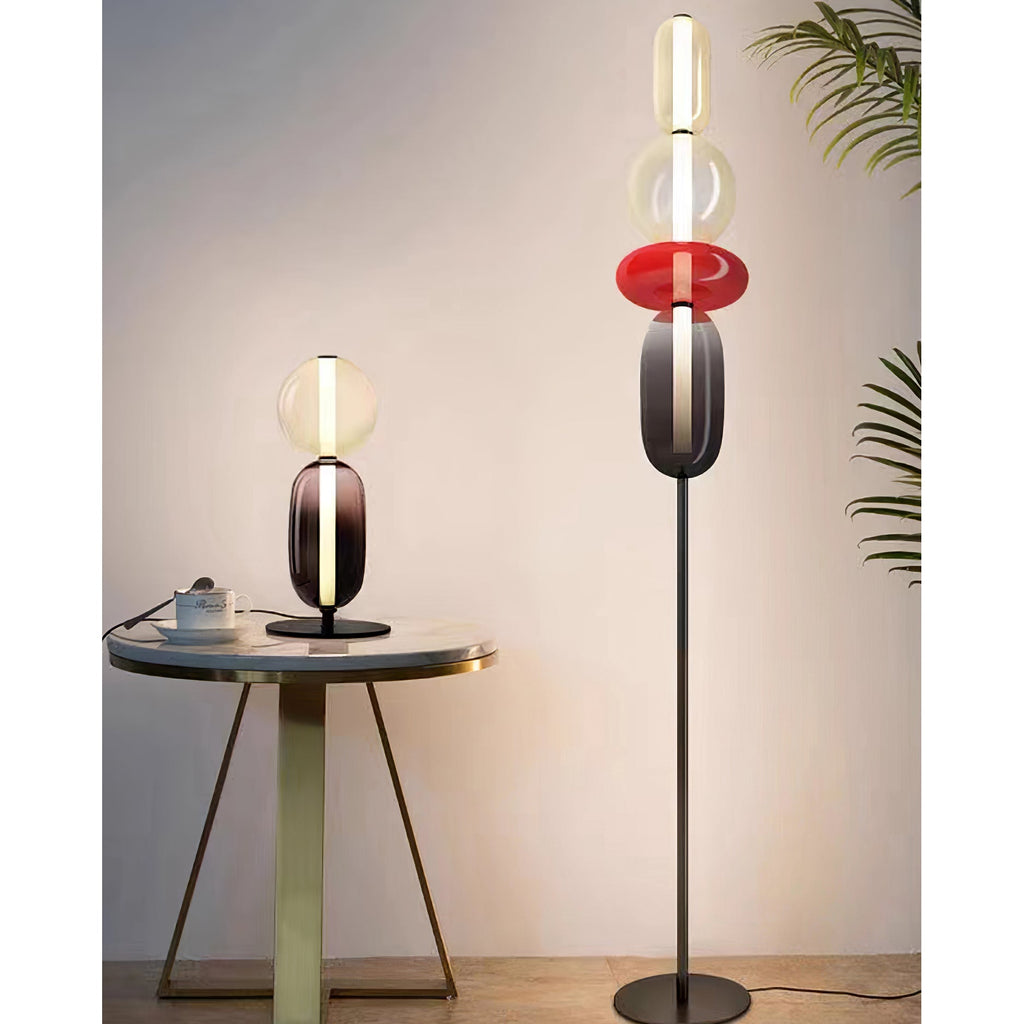 Lampada da Terra in Vetro a Pebble Sovrapposto