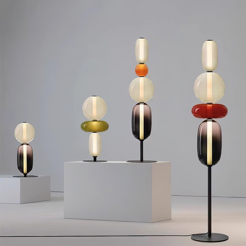 Lampada da Terra in Vetro a Pebble Sovrapposto