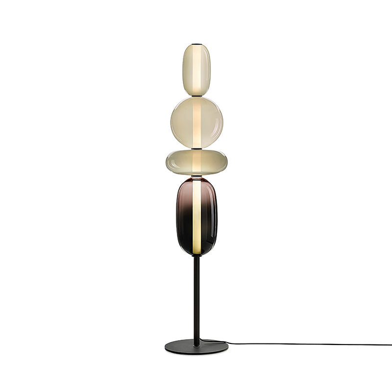 Lampada da Terra in Vetro a Pebble Sovrapposto