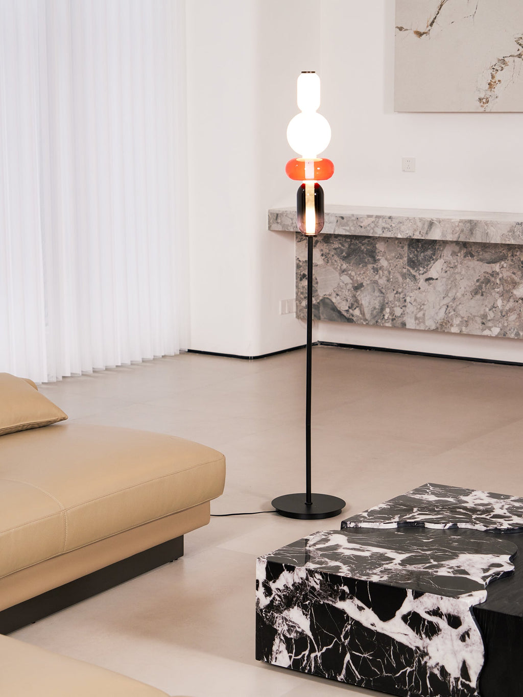 Lampada da Terra in Vetro a Pebble Sovrapposto