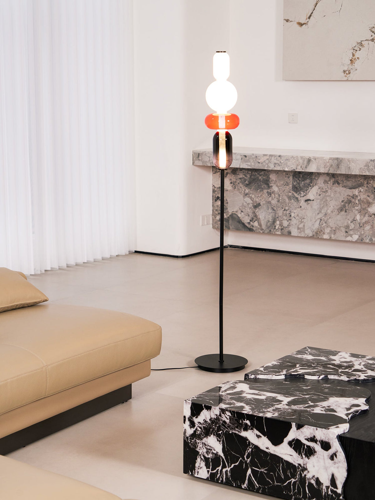 Lampada da Terra in Vetro a Pebble Sovrapposto