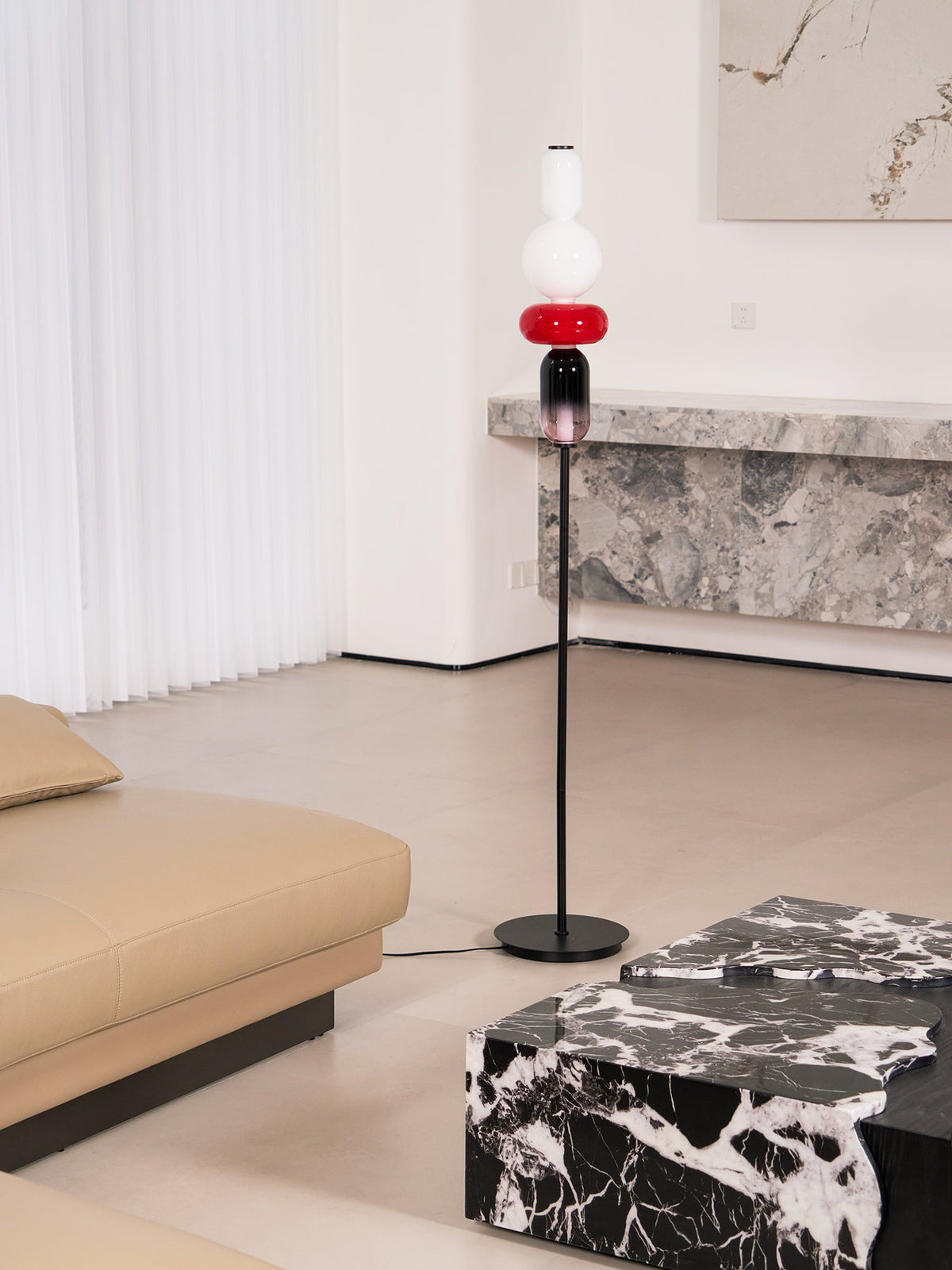 Lampada da Terra in Vetro a Pebble Sovrapposto