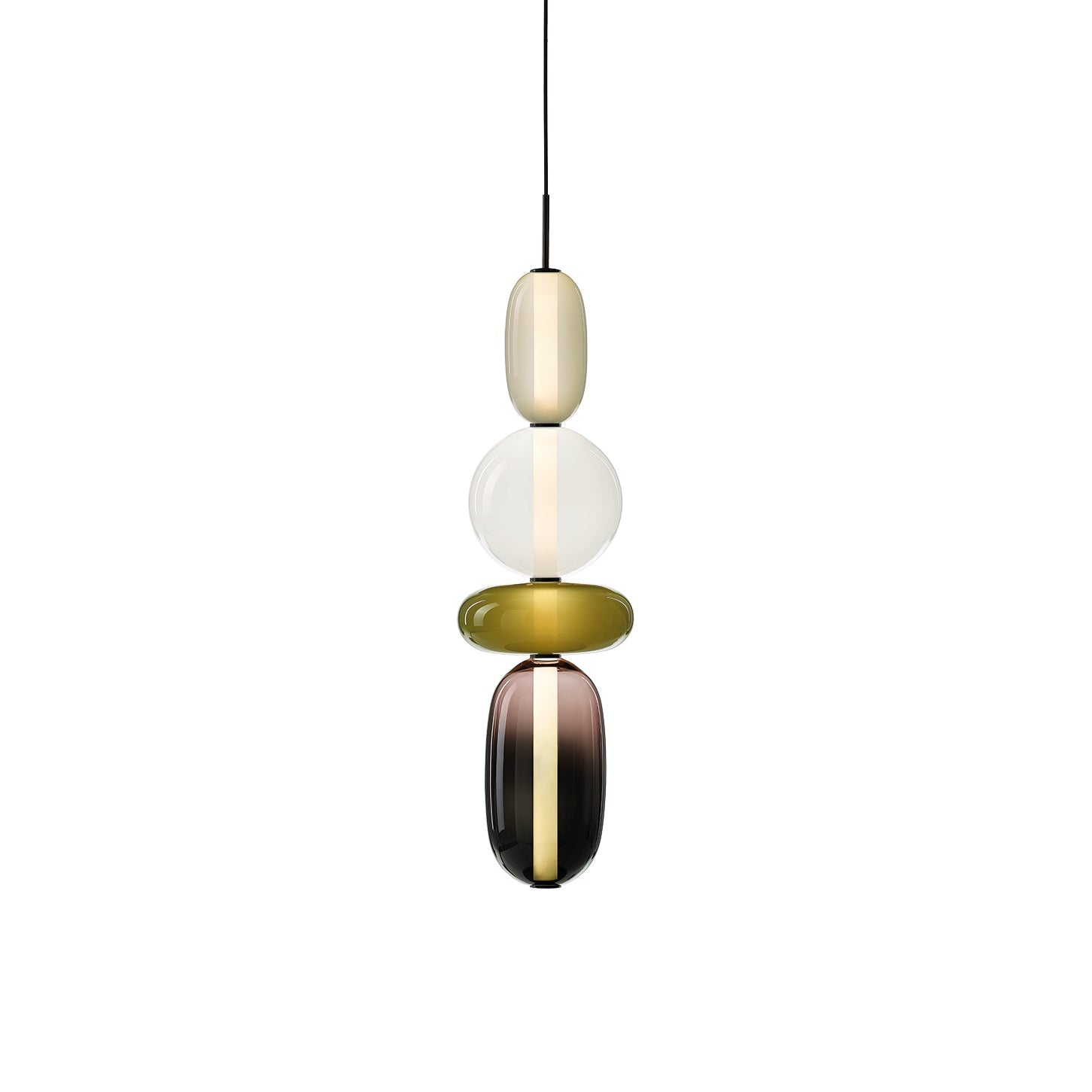 Lampada a sospensione in vetro colorato Zodore Art