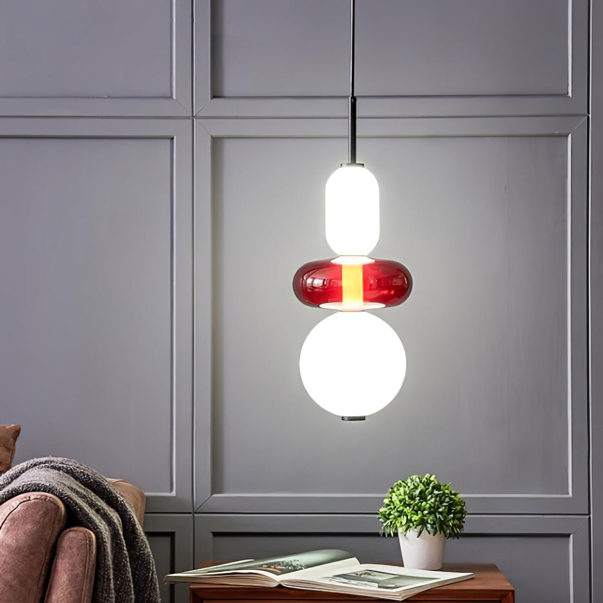 Lampada a Sospensione in Vetro Colorato