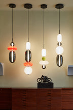 Lampada a sospensione in vetro colorato Zodore Art