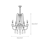 Lampadario a perline in stile candela