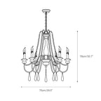Lampadario a perline in stile candela