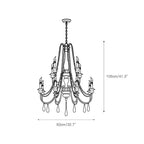 Lampadario a perline in stile candela
