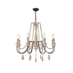 Lampadario a perline in stile candela