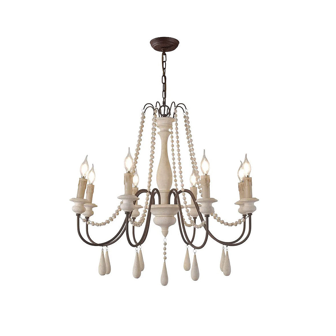 Lampadario a perline in stile candela