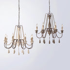 Lampadario a perline in stile candela