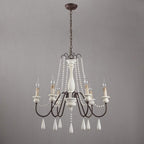 Lampadario a perline in stile candela