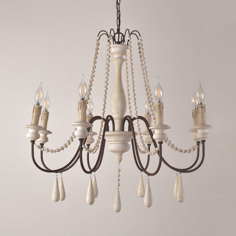 Lampadario a perline in stile candela