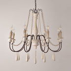 Lampadario a perline in stile candela