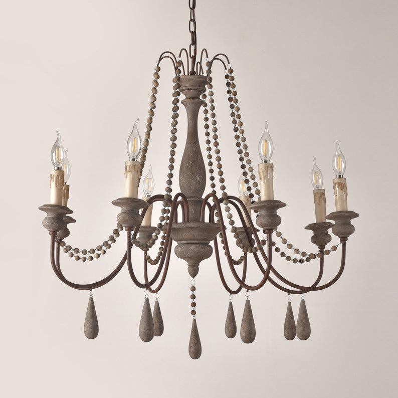Lampadario a perline in stile candela