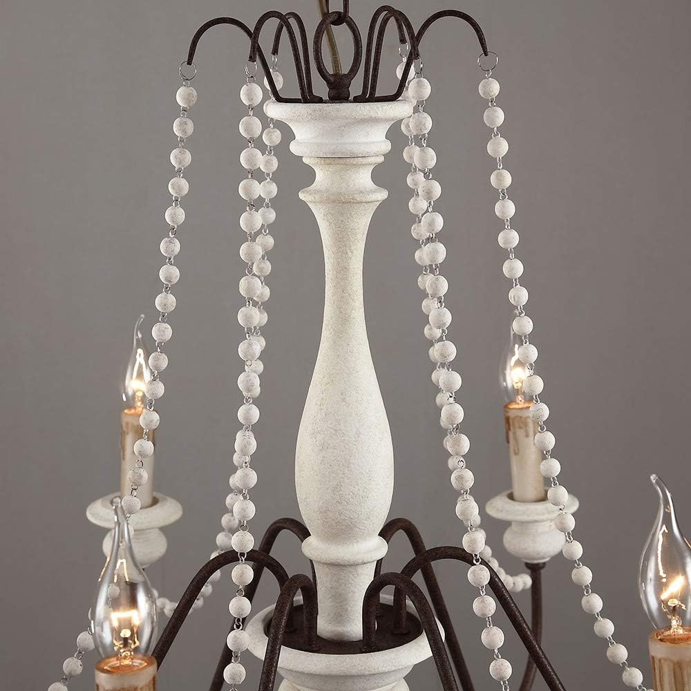 Lampadario a perline in stile candela
