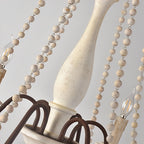 Lampadario a perline in stile candela