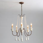 Lampadario a perline in stile candela