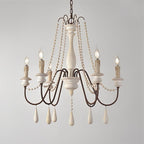 Lampadario a perline in stile candela