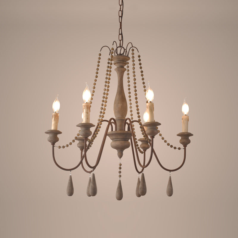 Lampadario a perline in stile candela