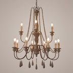 Lampadario a perline in stile candela