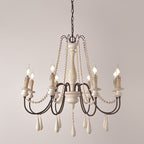 Lampadario a perline in stile candela