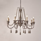 Lampadario a perline in stile candela