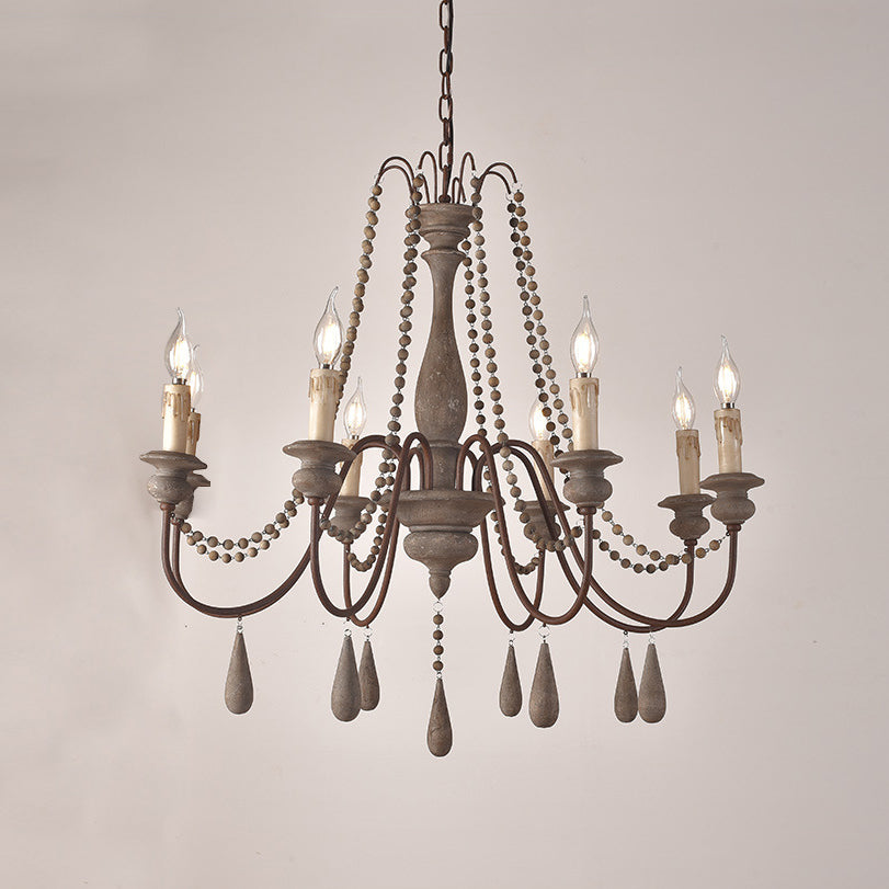 Lampadario a perline in stile candela
