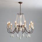 Lampadario a perline in stile candela