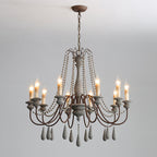 Lampadario a perline in stile candela