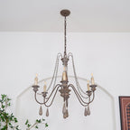 Lampadario a perline in stile candela