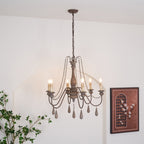 Lampadario a perline in stile candela