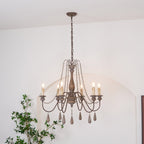 Lampadario a perline in stile candela